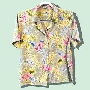 Vintage 1980s Bill Bass Silk Hawaiian Shirt